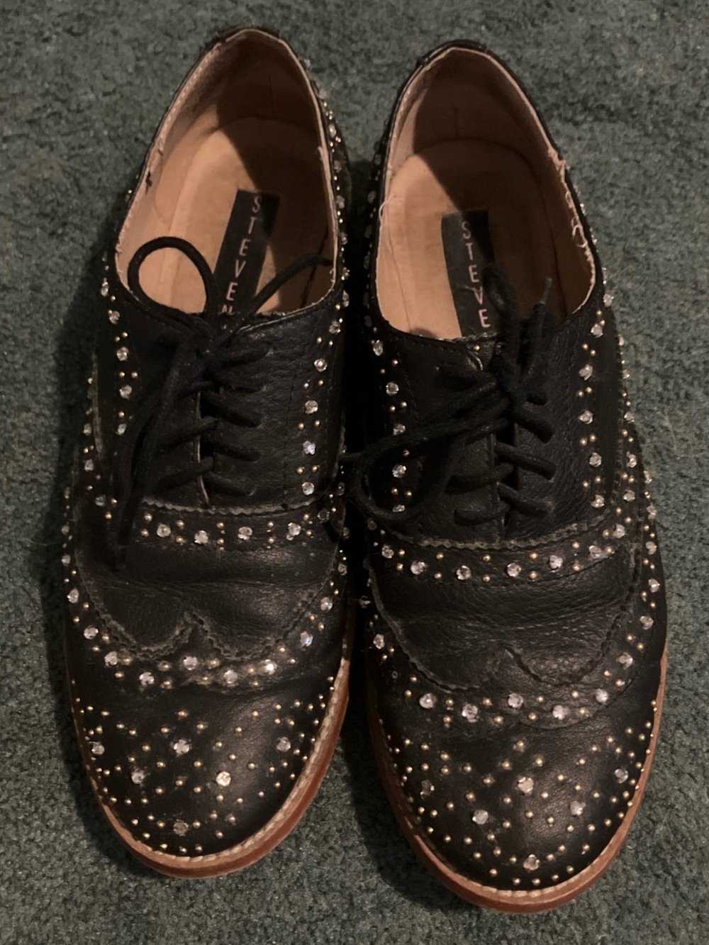 Steve Madden Black Studded Brogue Oxfords